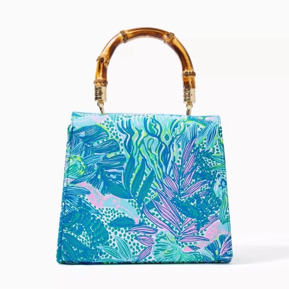 Lilly Pulitzer Top Handle Bag + Wallet Botanical Green Holiday in the Sun NWOT - Picture 5 of 7